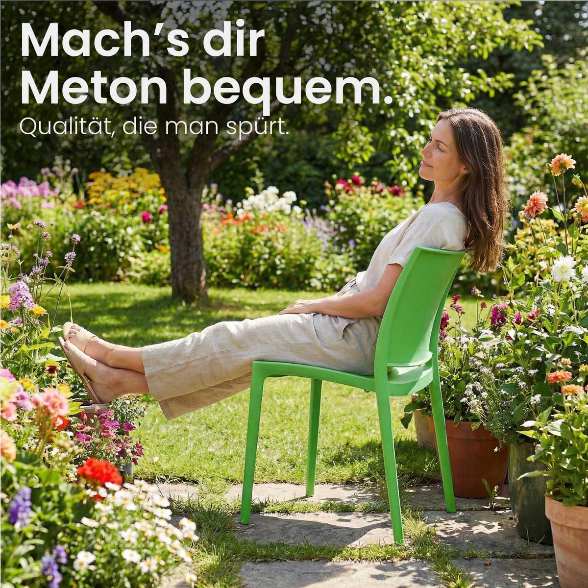 GARTENSTUHL Kunststoff Grün - Grün, Kunststoff (42/81/49cm) - CLP