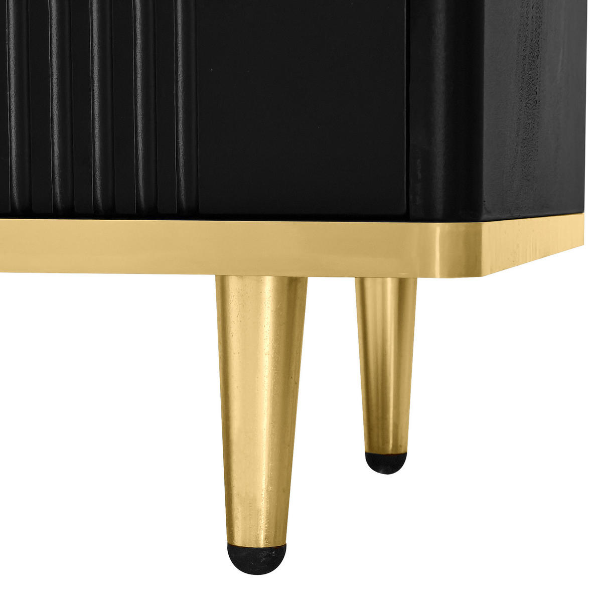 TV-LOWBOARD in Schwarz mit Golddetails, 2 Schubladen und 2 Türen 170/37/45 cm - Schwarz, Holzwerkstoff (170/45/37cm) - Redom
