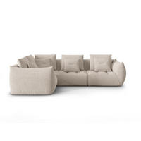 ECKSOFA modular links Bloom aus strukturiertem Stoff dunkelbeige 3 Sitzplätze - Mokka, Textil (216/316cm) - Micadoni