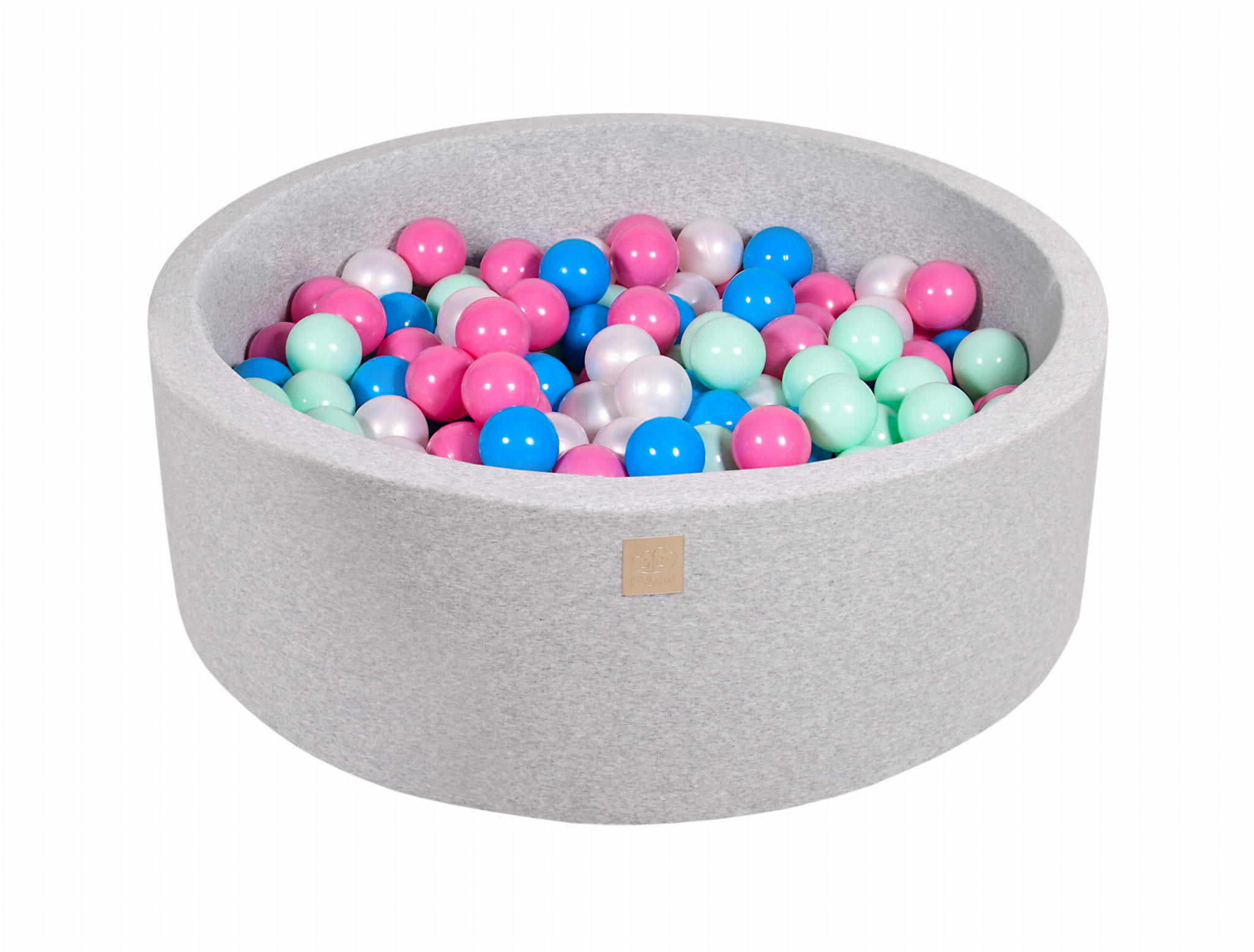 BÄLLEBAD für Kinder, Cotton, Hellgrau - Blau/Hellrosa, Textil (90/90/30cm) - MeowBaby