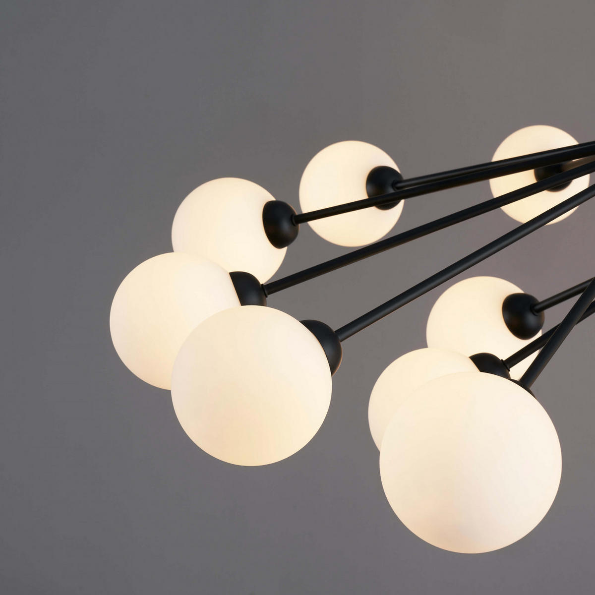 KRONLEUCHTER Audrey, Schwarz und weiß, 50cm - Weiß, Glas (50/110/50cm) - KOSILUM