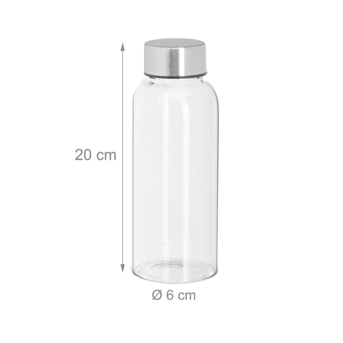 GLASTRINKFLASCHEN-SET - Multicolor, Glas/Kunststoff (0.36L) - Relaxdays