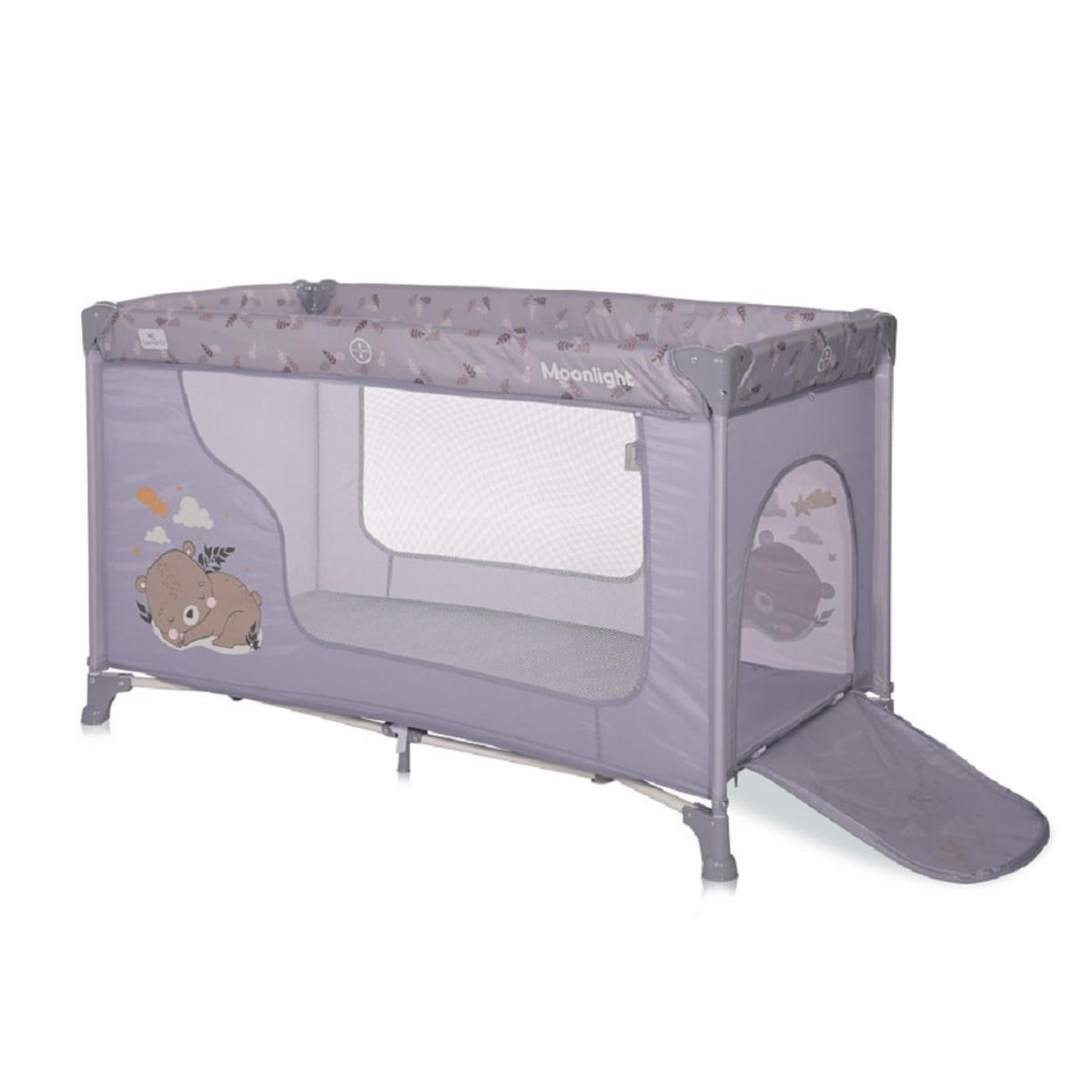 BABY REISEBETT Laufstall Moonlight violett seitliche Öffnung Tragetasche faltbar - Violett, Kunststoff (60/120cm) - Lorelli