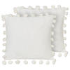 Dekokissen 2er-Set Weiß 45/45 cm Jasmine - Weiß, Textil (45/45cm) - Beliani