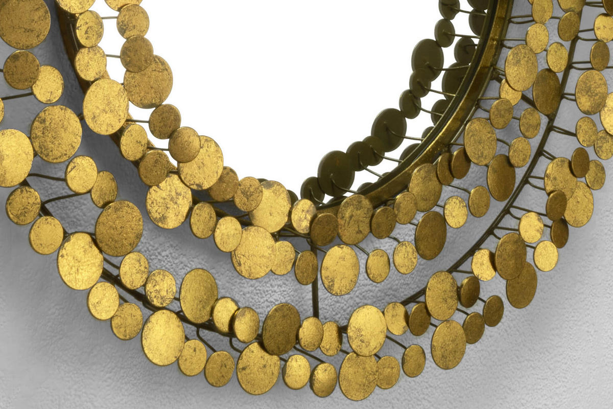 WANDSPIEGEL Gold 68/68 cm - Goldfarben, Metall (68/68/6cm) - KUNSTLOFT