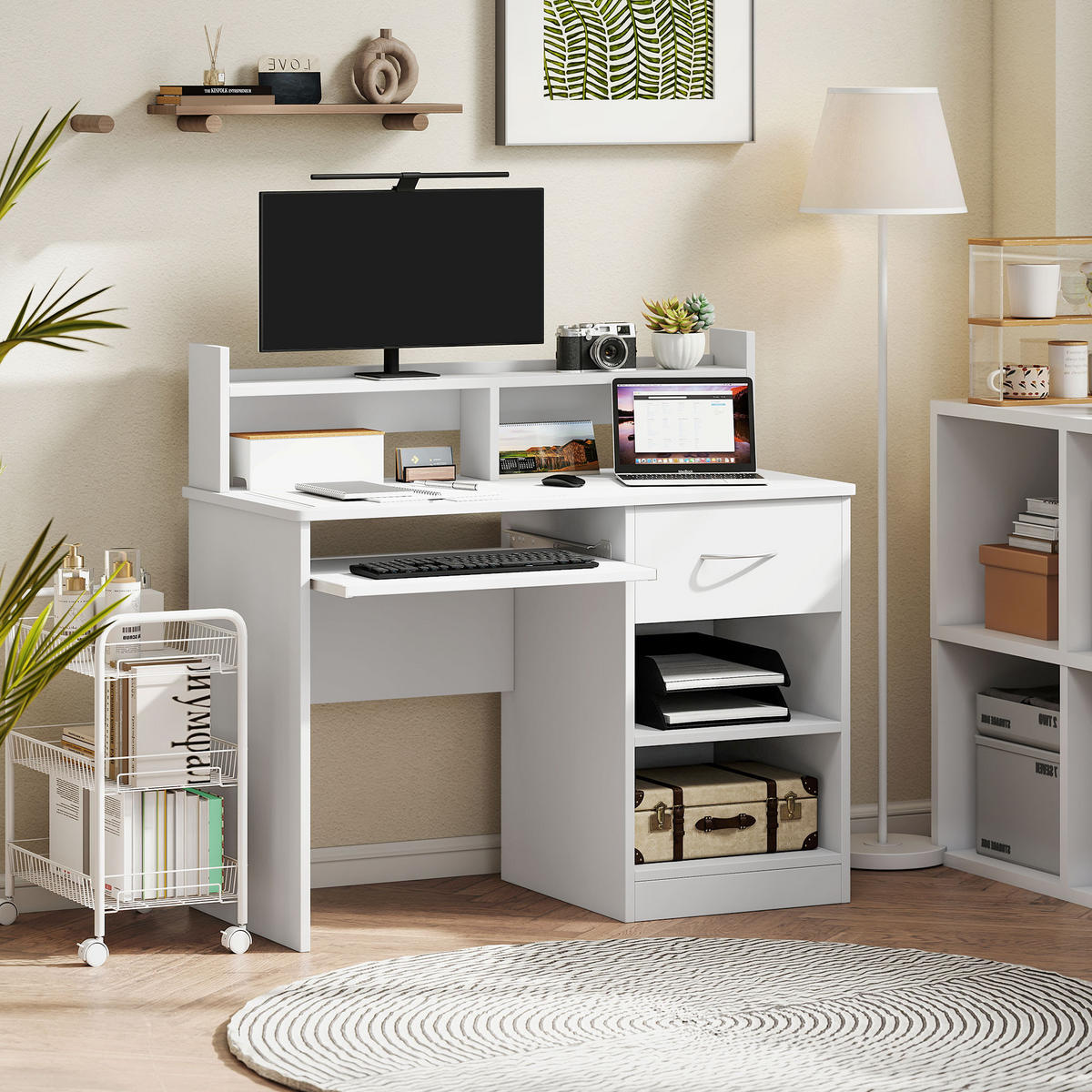 BÜROTISCH Weiß 1 Stück - Weiß, Holzwerkstoff (120/60/95.5cm) - GiPP