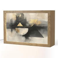 STOLNÍ LAMPA Abstraktní - černá - barva - moderní 30x20 cm - barva břízy, kompozitní dřevo (8/30/20cm) - OnlyWow