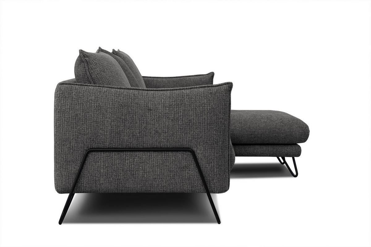ECKSOFA HOSTEN 4-Sitzer, anthrazit - Anthrazit/Schwarz, Holzwerkstoff/Textil (269/158cm) - Courtois Laville