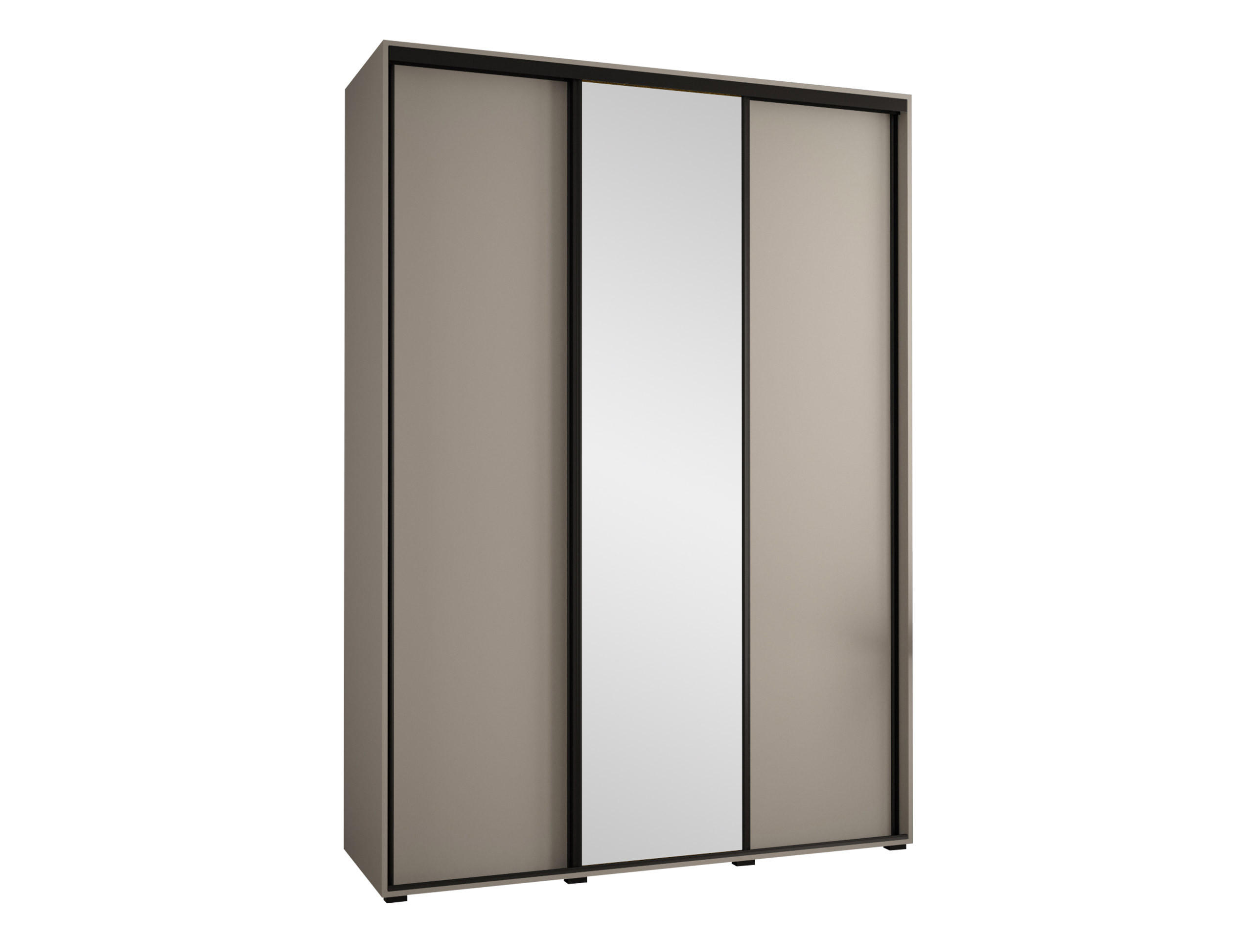 KLEIDERSCHRANK Dakota 3 180 cm - Beige/Schwarz, Holzwerkstoff/Kunststoff (180/235/60cm) - MIRJAN24