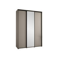 KLEIDERSCHRANK Dakota 3 180 cm - Beige/Schwarz, Holzwerkstoff/Kunststoff (180/235/60cm) - MIRJAN24