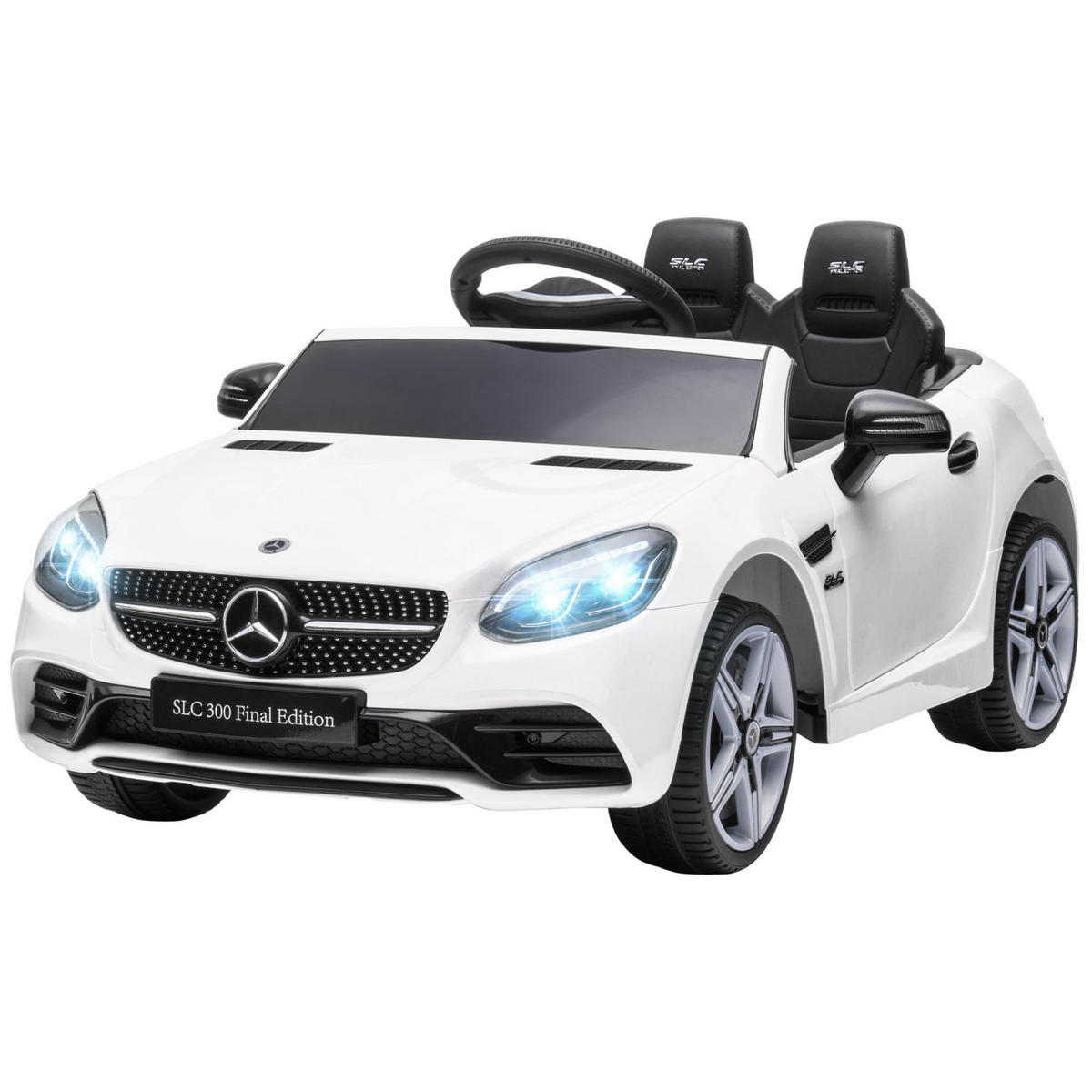 KINDER-ELEKTROAUTO DE-06106 mit LED-Scheinwerfern und Musik Weiß - Weiß, Kunststoff/Metall (107/62.5/44cm) - ComfortXL