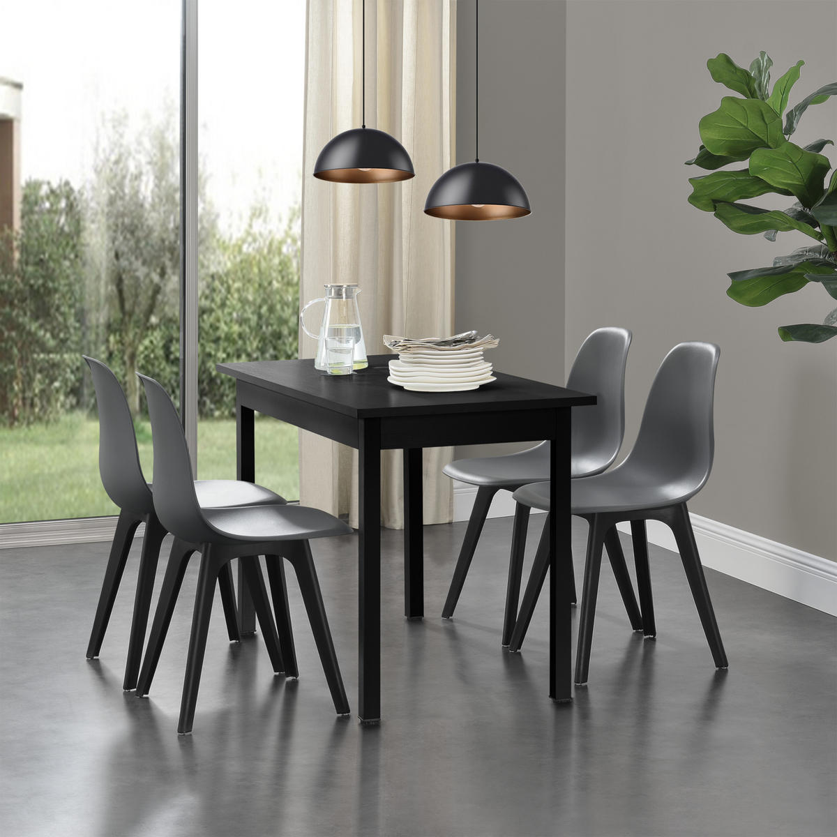 ESSZIMMERSTUHL-SET 6 TLG. Brevik - Grau, Textil (54/83/48cm) - [en.casa]