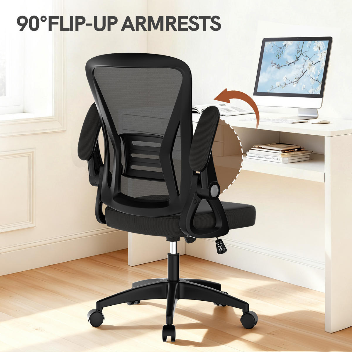 DREHSTUHL Netzbespannung Sitzkomfort Schwarz - Schwarz, Metall (23/52/62cm) - Rattrix