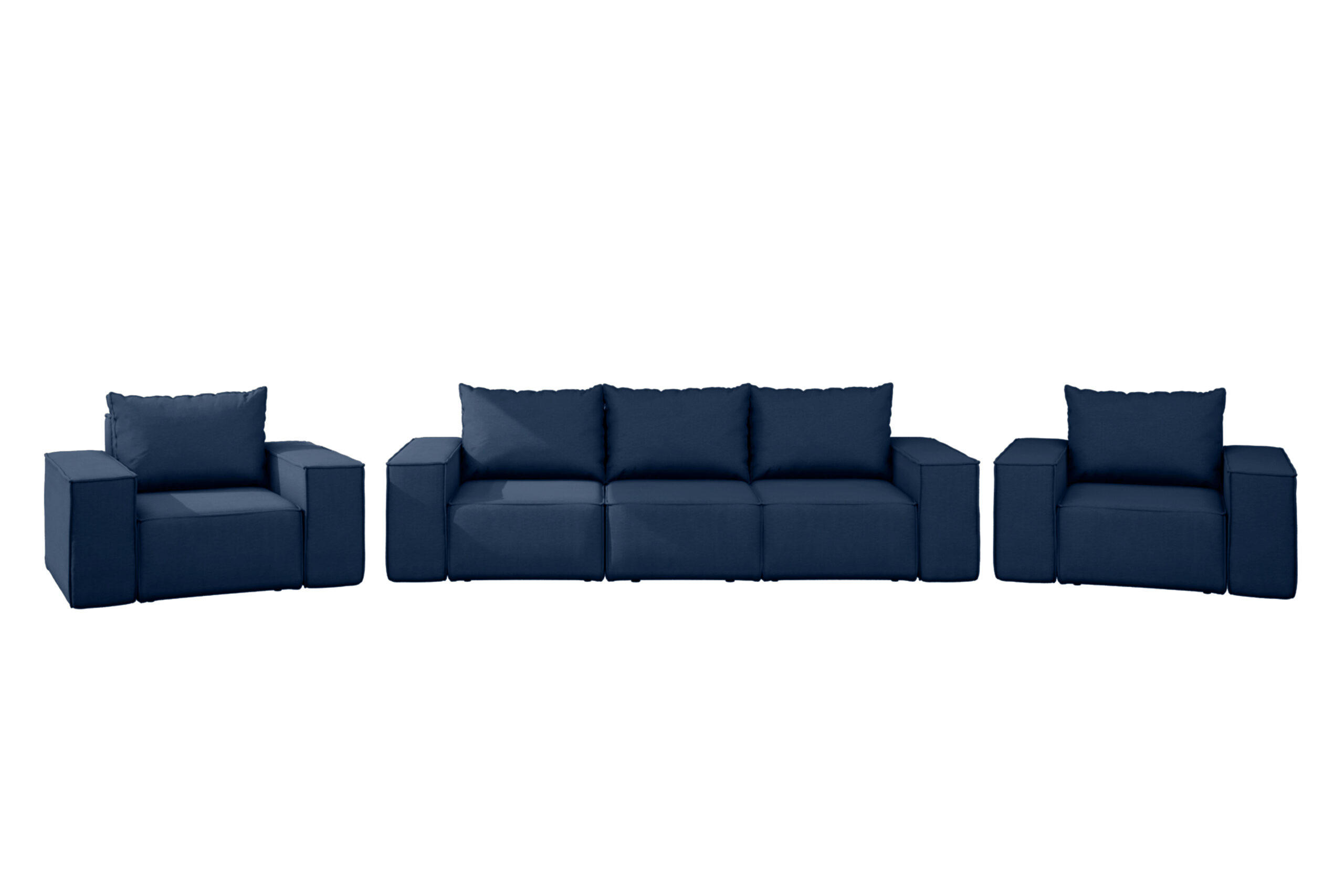 LOUNGEGARNITUR Gartenmöbel set 3+1+1 für den Garten, Terrasse, gartenmöbel lounge set SONNE EXCLUSICVE Marineblau - Dunkelblau, Holz - Kaiser Möbel