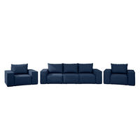LOUNGEGARNITUR Gartenmöbel set 3+1+1 für den Garten, Terrasse, gartenmöbel lounge set SONNE EXCLUSICVE Marineblau - Dunkelblau, Holz - Kaiser Möbel