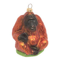 CHRISTBAUMSCHMUCK Orang-Utan Braun 12cm (Glas / 1 Stk.) - Braun, Glas (8/12/6cm) - Krebs Glas Lauscha