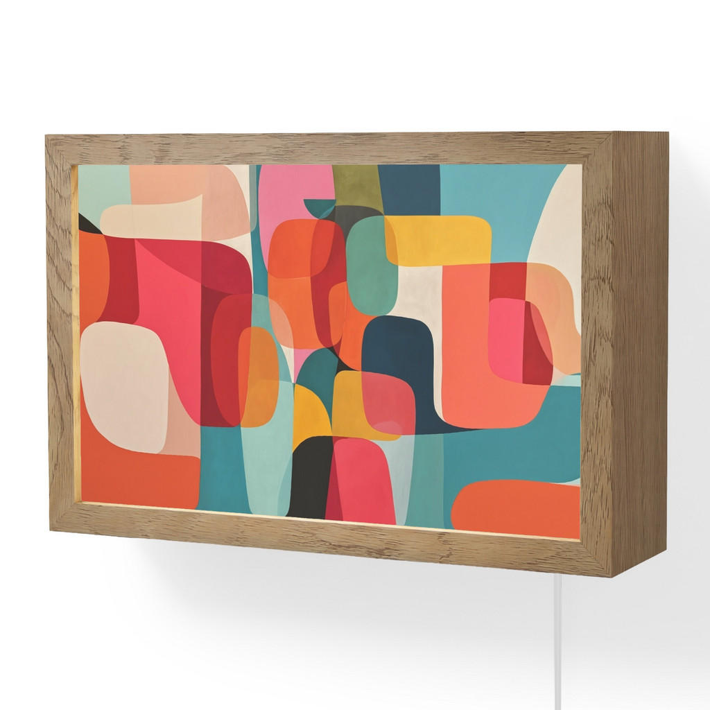 OnlyWow NÁSTĚNNÁ LAMPA Tvary - barevné - abstraktní - letadla 30x20 cm