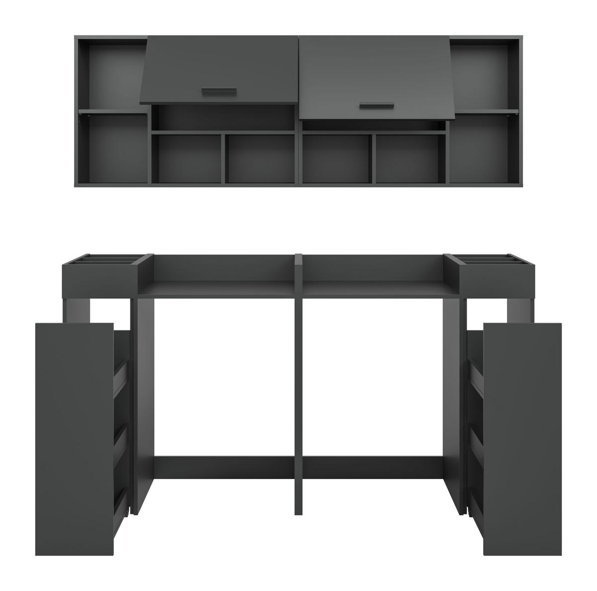 WASCHMASCHIENENUMBAU Set Mixx (B/H/T: ca. 190/195/60 cm) in anthrazit/anthrazit - Anthrazit, Holzwerkstoff (190/195/60cm)