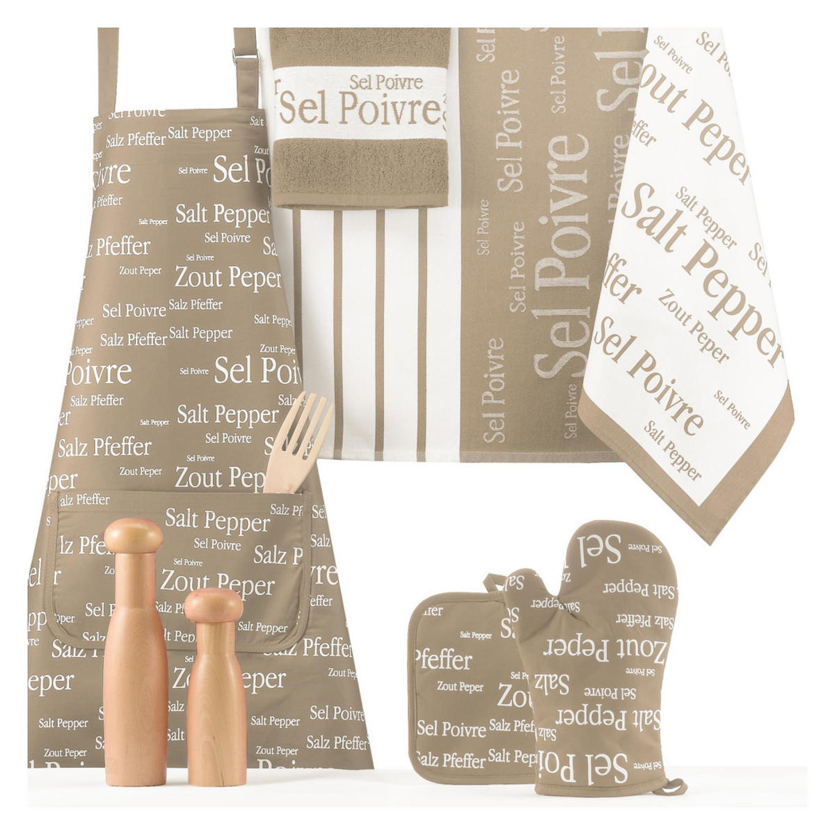 KÜCHENSCHÜRZE Sel & Poivre sandfarben 80 x 85 cm - Hellgelb, Textil (85/80cm) - Winkler