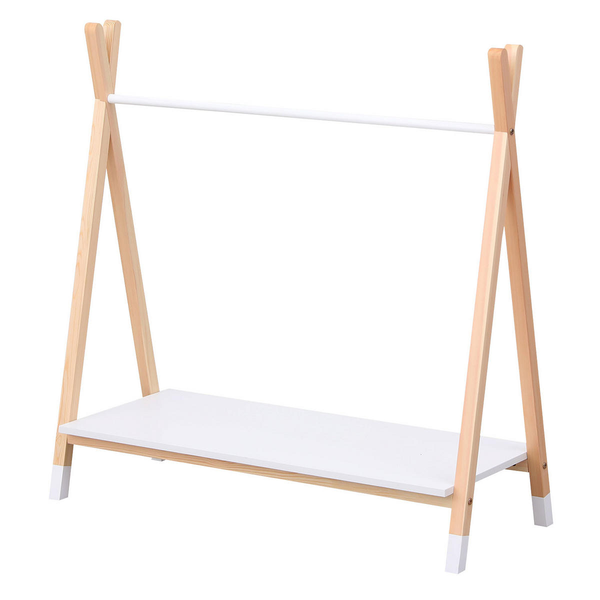 KINDERGARDEROBE Lou Weiß und Holz - Weiß, Holz (40/100/100cm) - Happy Garden