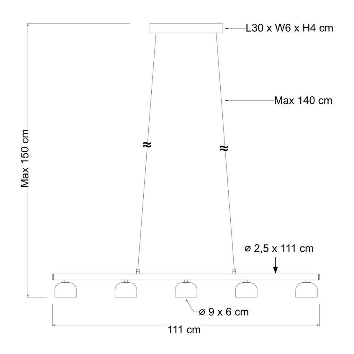 HÄNGELEUCHTE Nysséa, Messing und Weiß, 111cm - Messingfarben, Glas (150/9/10cm) - KOSILUM