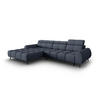 ELEKTRISCHES-ECKSOFA links Alyse aus strukturiertem Stoff dunkelblau 5 Sitzplätze - Dunkelblau, Textil (188/295cm) - Micadoni