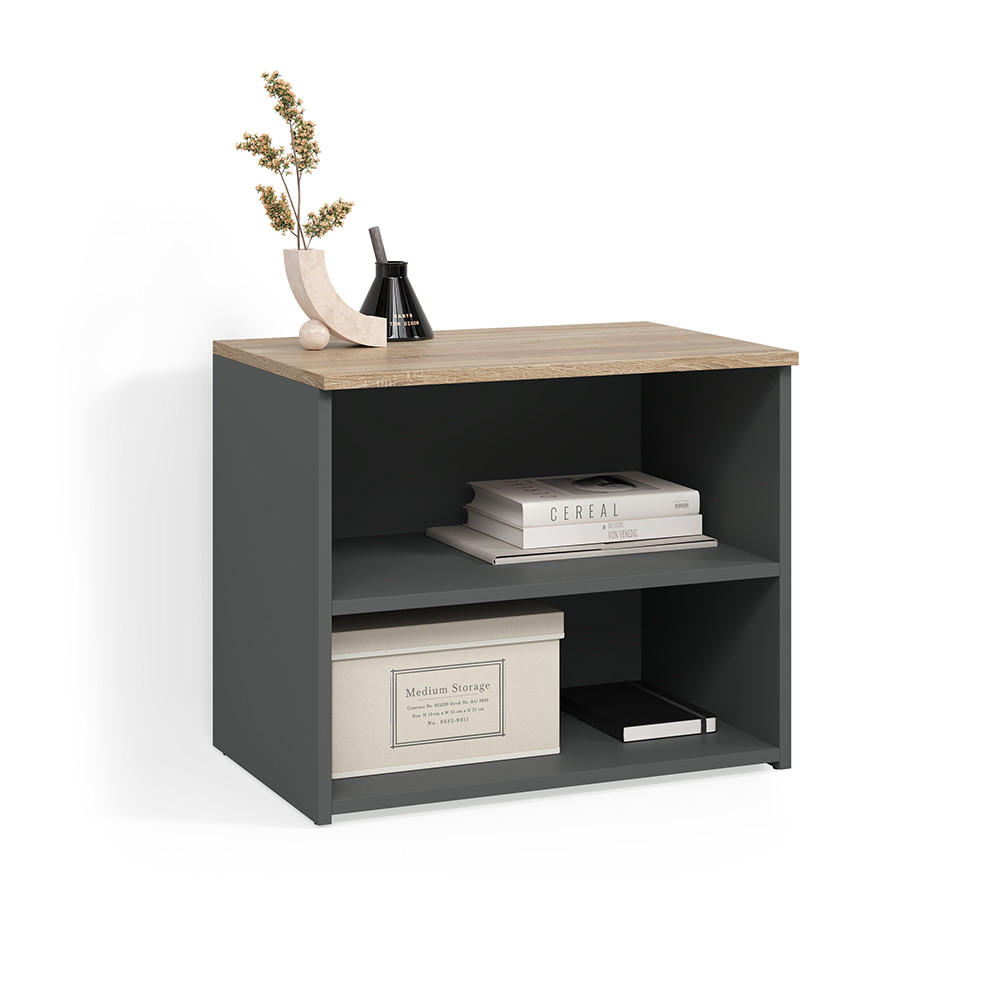 Livinity® SPODNÁ DOSKA Piave Anthracite/Sonoma 60 x 50 cm s 2 priehradkami