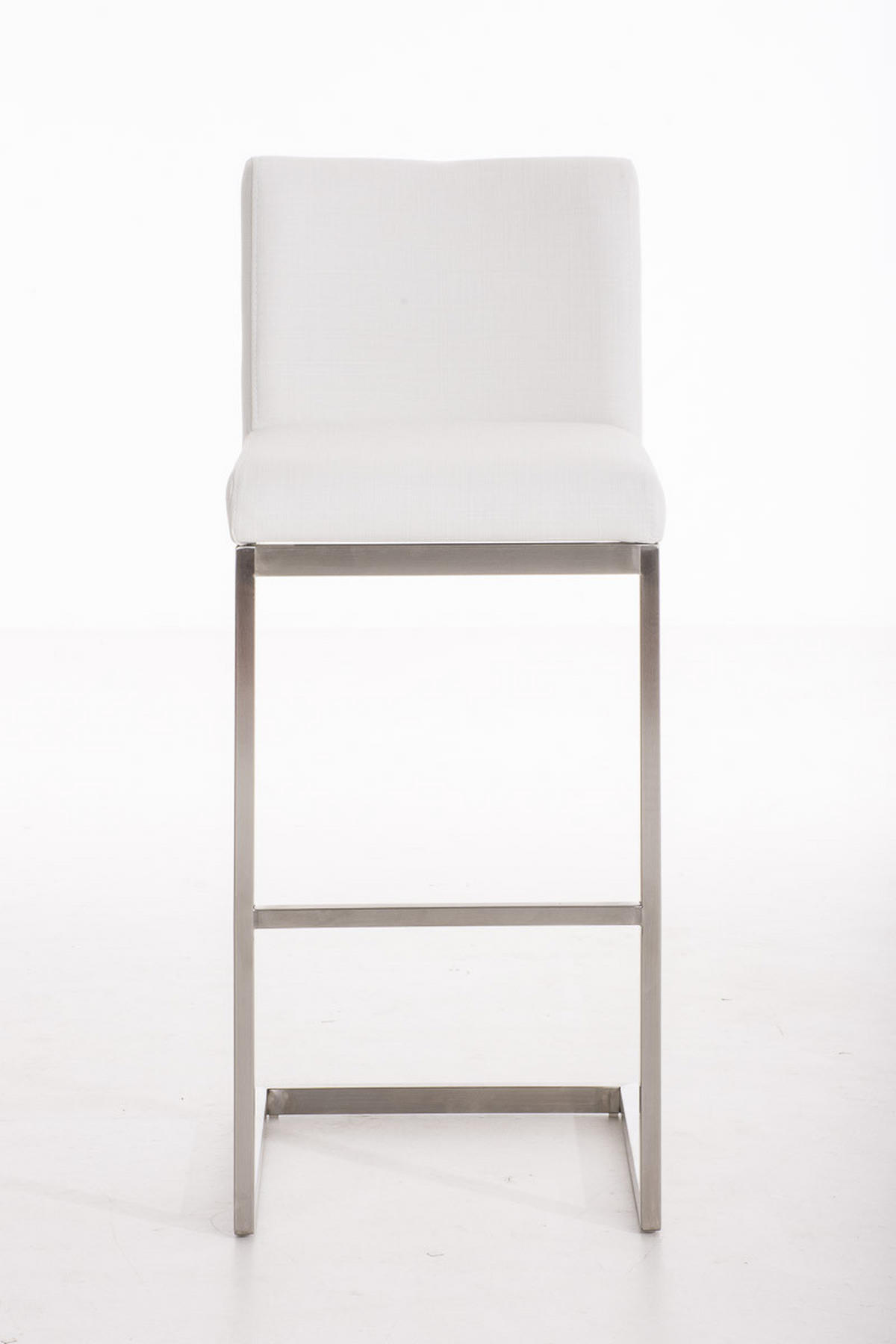 BARHOCKER Stoff Weiß - Chromfarben/Weiß, Textil/Metall (42/104/48cm) - CLP