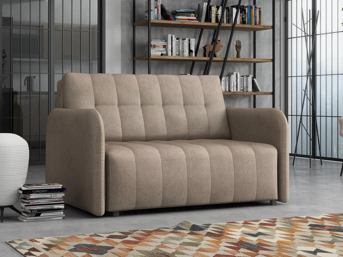 SCHLAFSOFA Viva Grand II - Hellbraun/Schwarz, Holz/Kunststoff (125/85/95cm) - MIRJAN24