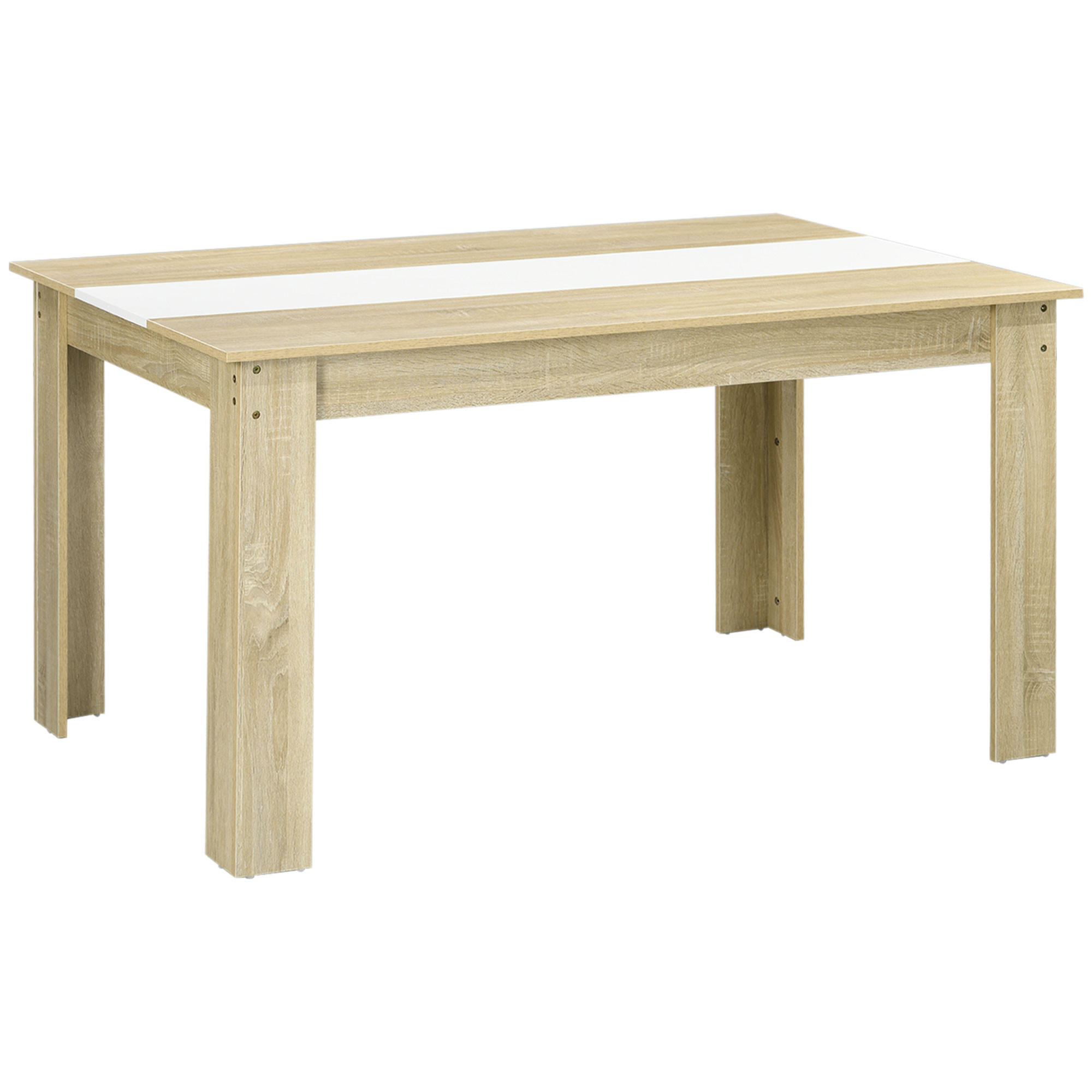 ESSTISCH Naturfarben und Weiß Holzoptik 140/90/75 cm - Eichefarben, Holz (89.5/140/75cm) - PANGIVO