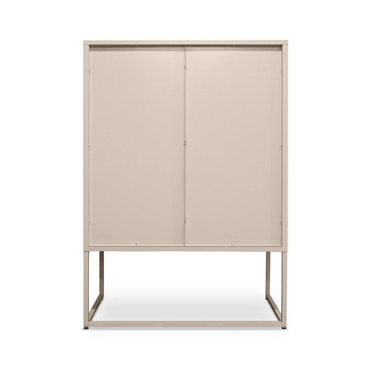 HIGHBOARD im Industrial-Design aus Metall H.120cm 2 Türen Streckmetall Beige - Kai - Beige, Metall (85/120/45cm) - Sicaan