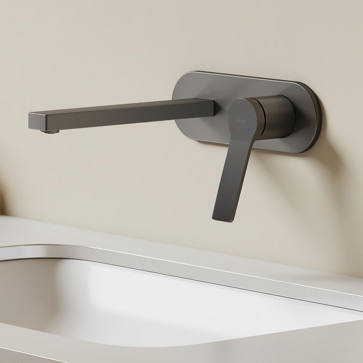 WASCHTISCHARMATUR mit Luftsprudler Messing Anthrazit - Dunkelgrau, Metall (21/7/28.8cm) - EMKE