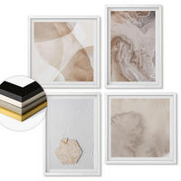 WANDBILDER 4er-Set - 50x50 cm & 40x60 cm Weißer Rahmen - Designabstraktion, Naturinspiration - Weiß, Kunststoff (50/50cm) - ArtPrintCave