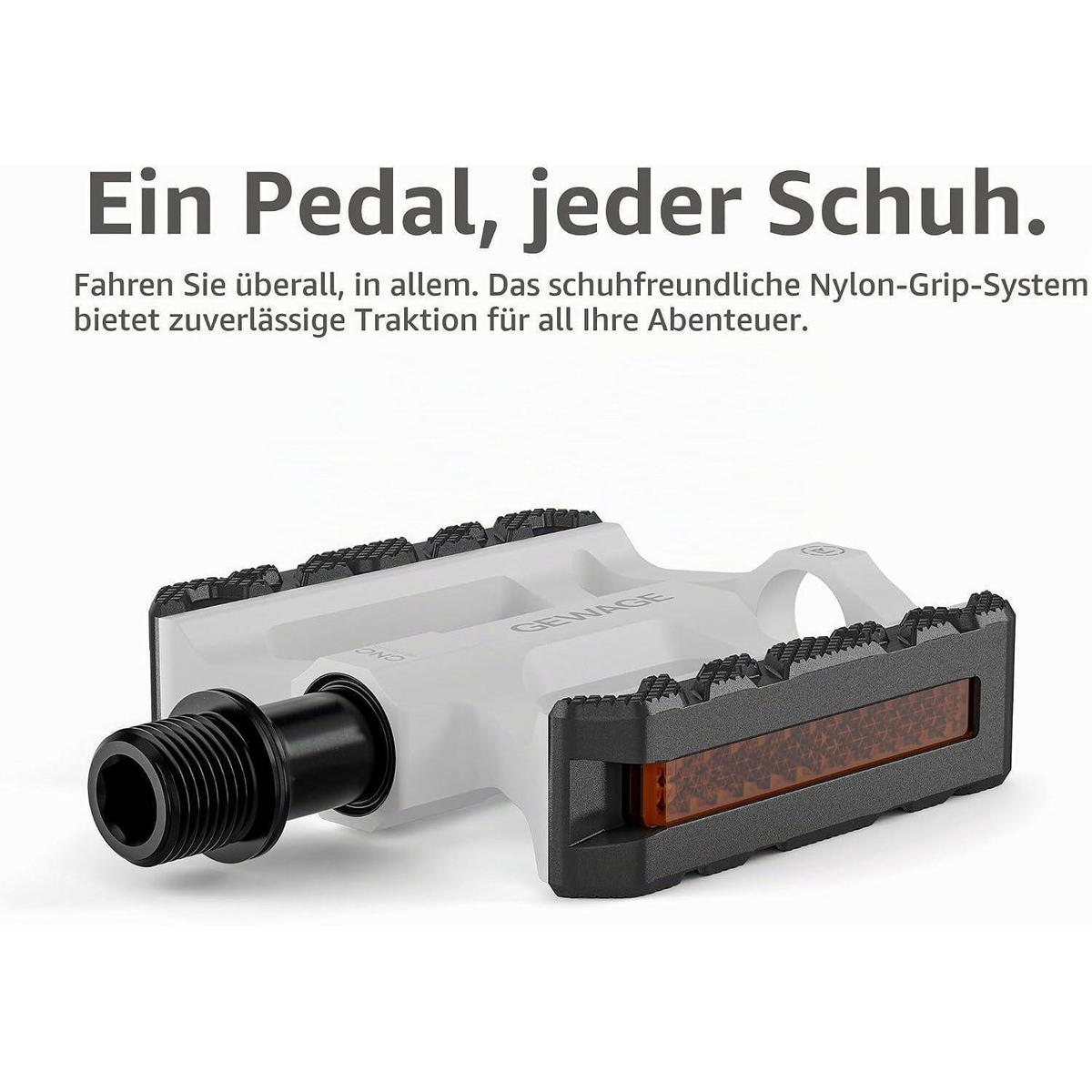 FAHRRADPEDALE Aluminium mit Reflektor Weiß - Weiß, Metall (7.5/1.5/11cm)