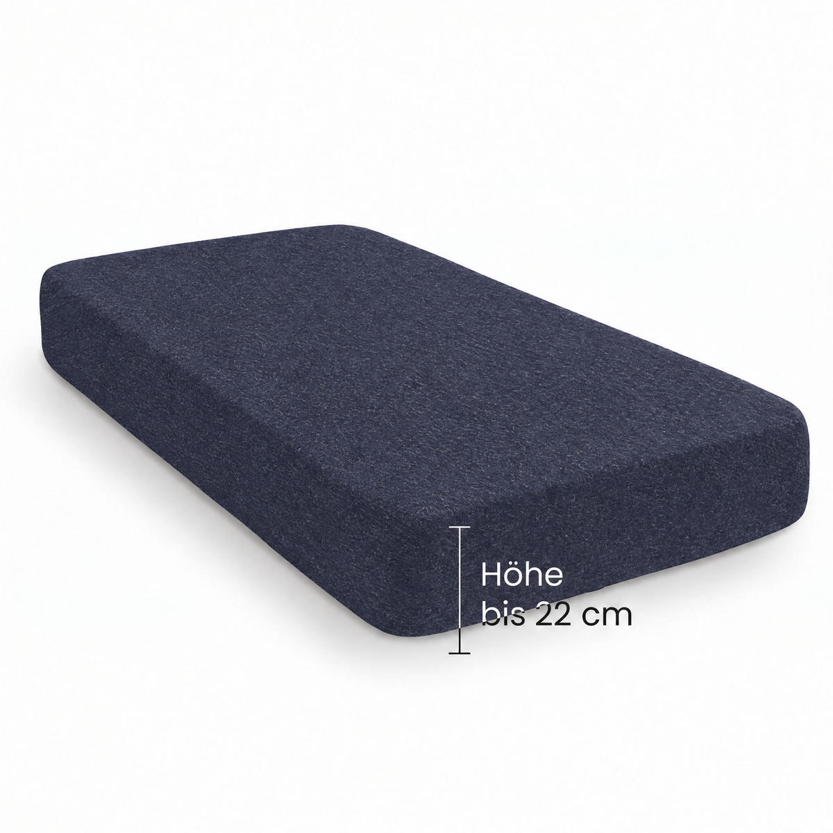 SPANNBETTTUCH Premium Biber Melange UNI marine, 140x200 cm - 160x200 cm - Dunkelblau, Textil (160/200cm) - biberna