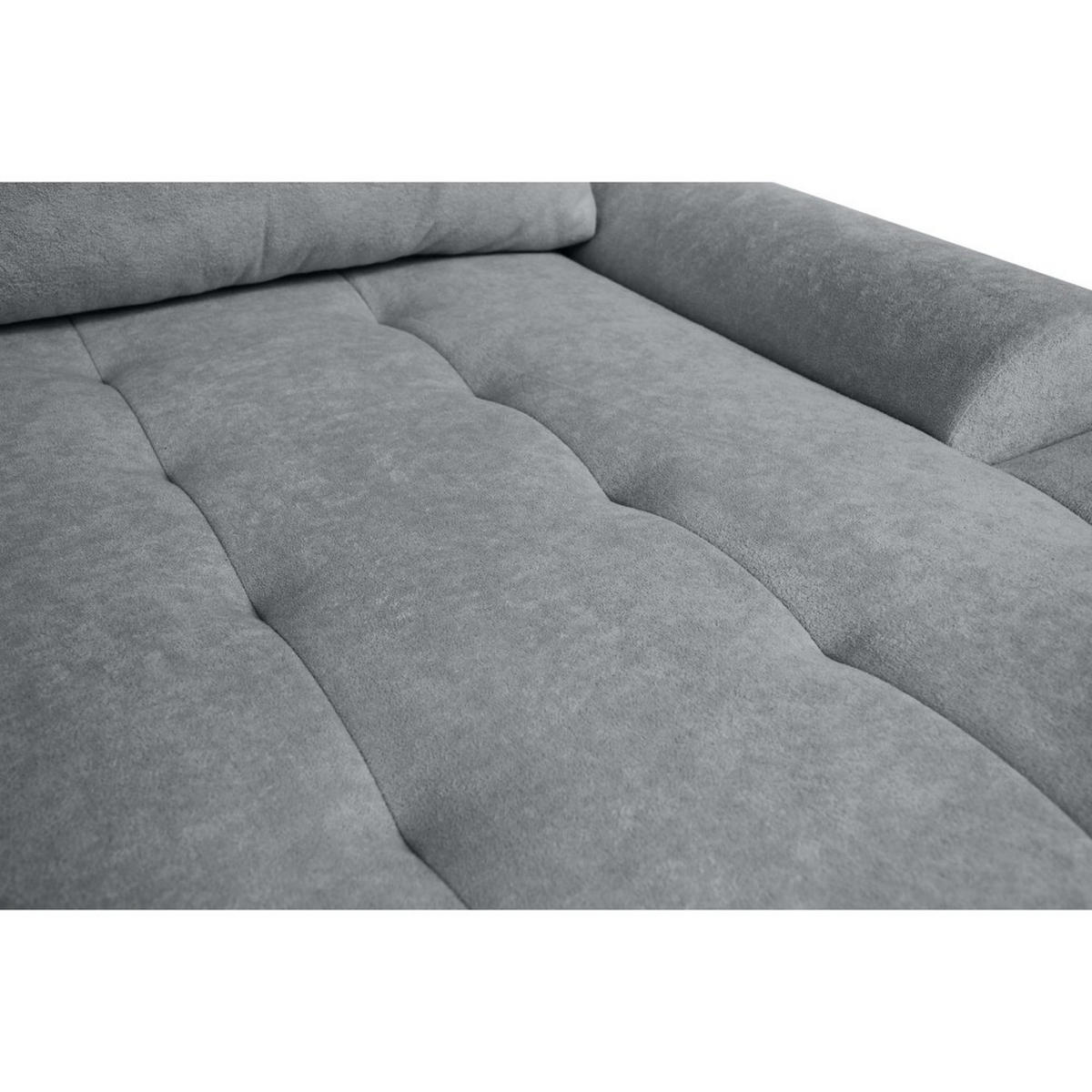 WOHNLANDSCHAFT Costa U Dunkelgrau, Velours - Dunkelgrau/Schwarz, Kunststoff/Textil (367/80/169cm) - Beautysofa