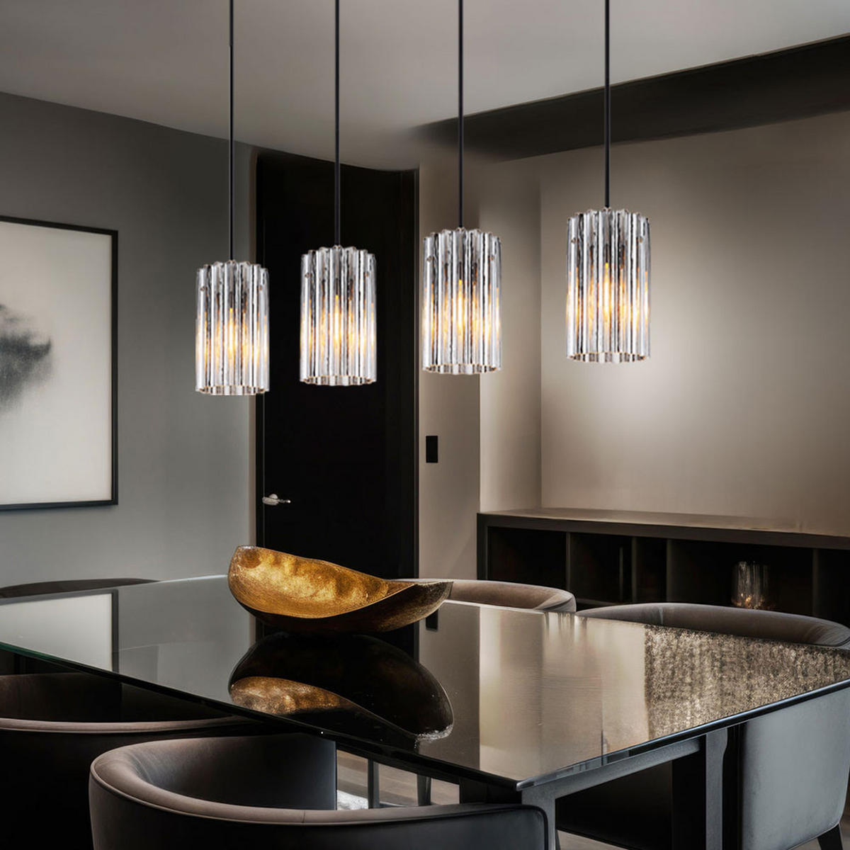 LED HÄNGELEUCHTE Metall Silber - Silberfarben, Glas (80/11.5/120cm) - Globo Lighting