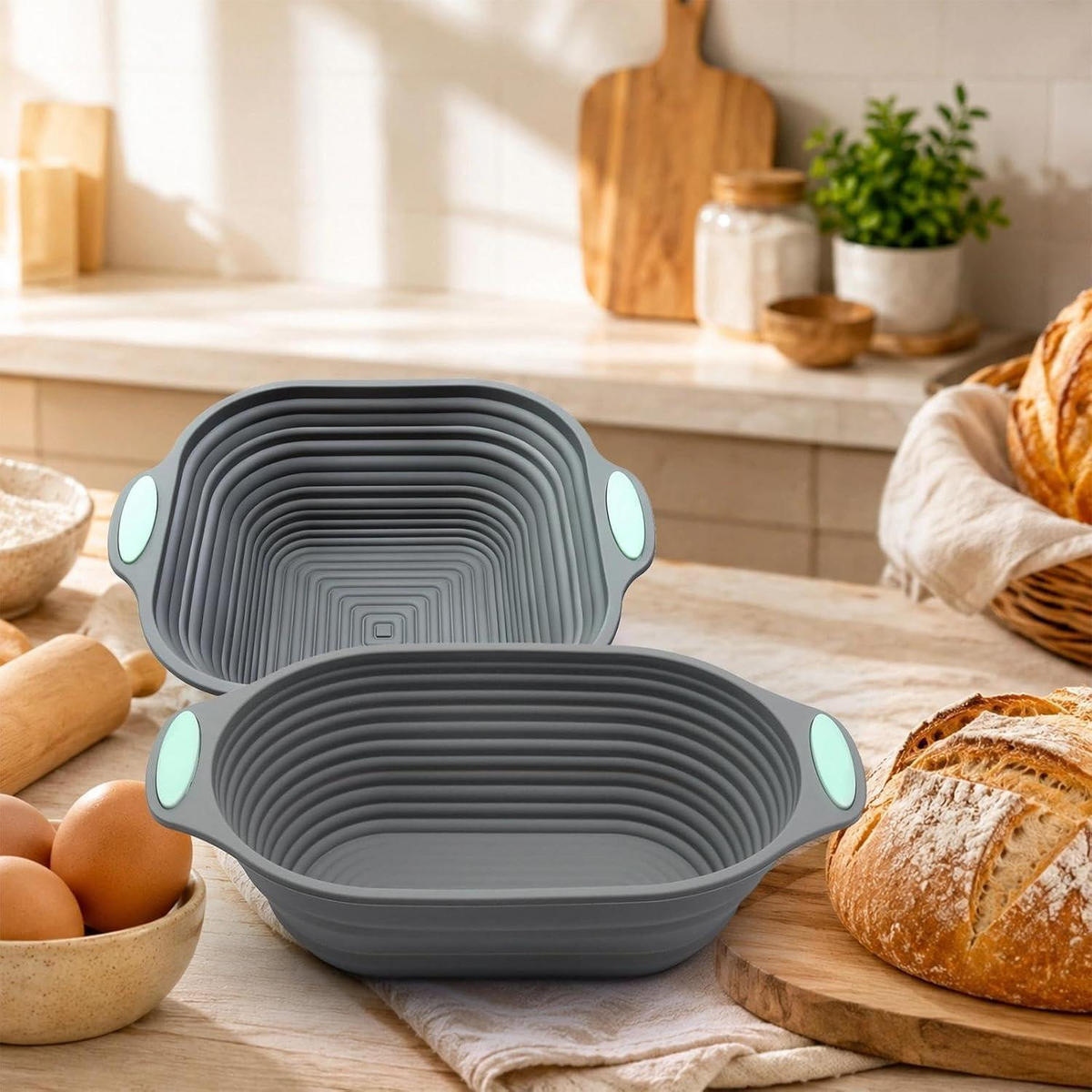 BROTBACKFORM Silikon Grau 26.5 cm - Grau, Kunststoff (30/8.7/16.5cm)