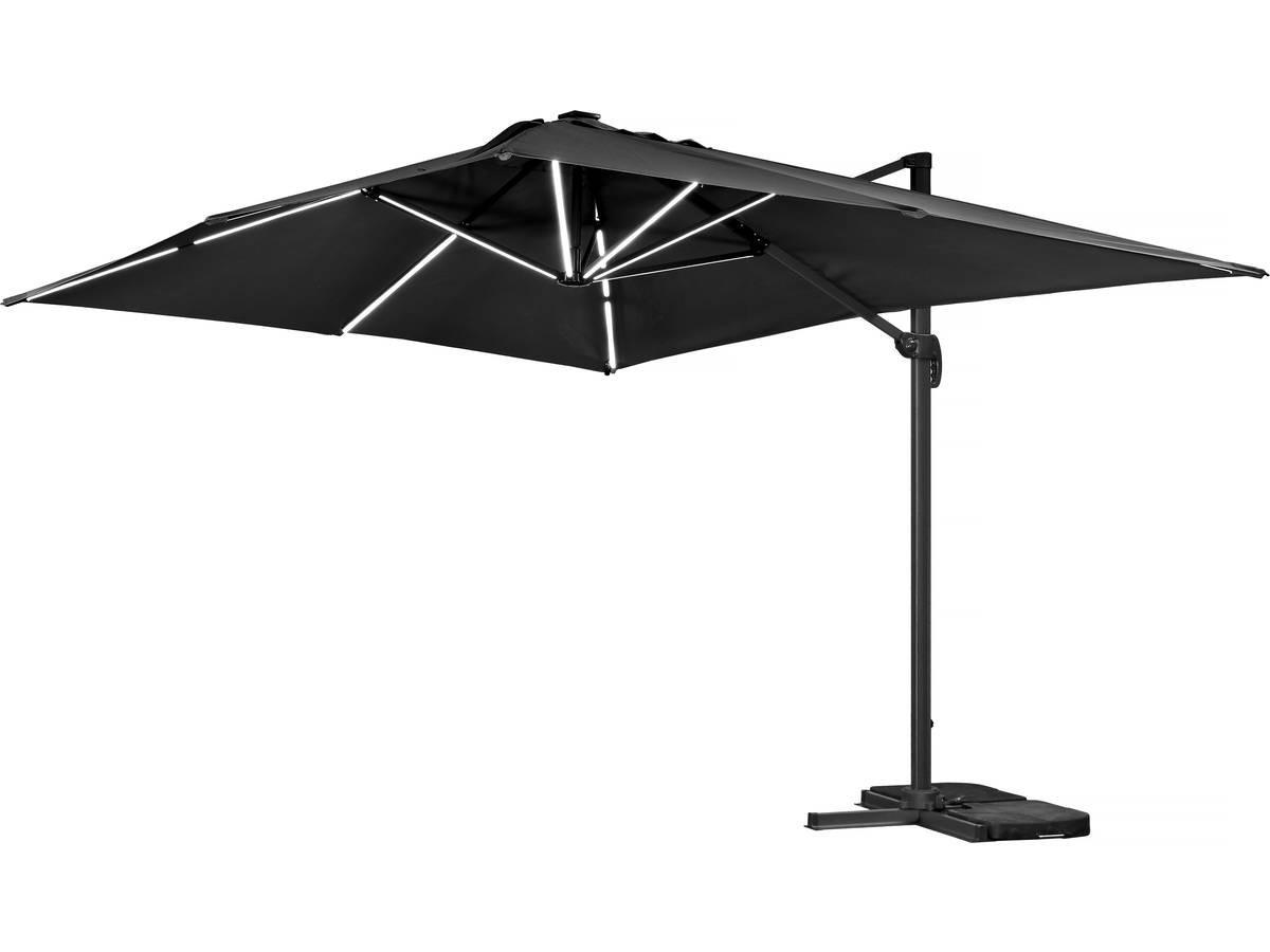 SONNENSCHIRM sun 3 luxe Schwarz - Schwarz, Metall (300/300cm) - Habitat Garten
