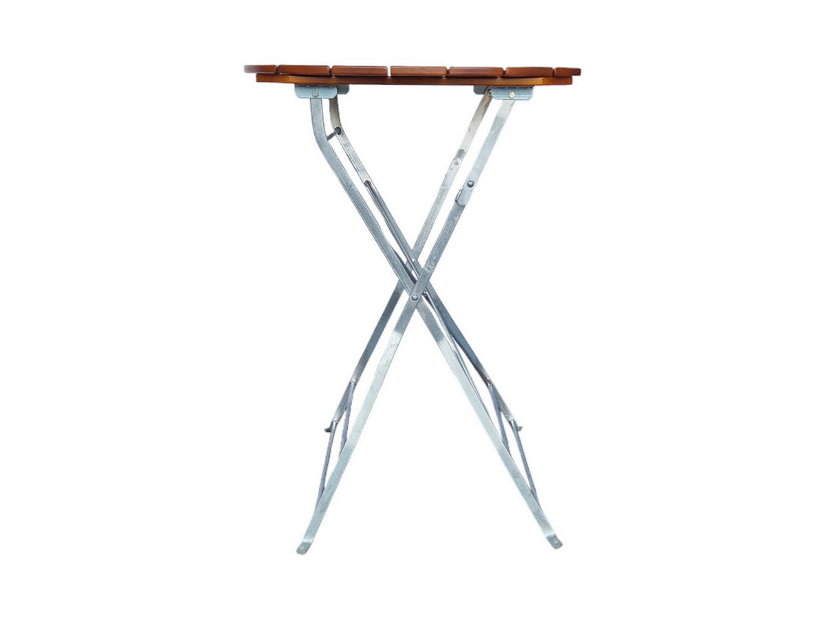 STEHTISCH WALDKRONE 110x80x80cm Ø80cm Klappbar Eschenholz Silber/Braun - Braun, Holz (80/80/110cm) - CHEFGASTRO