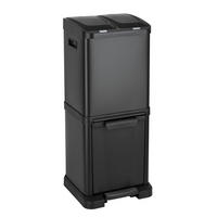 MÜLLEIMER 3XCombo - Schwarz, Metall (33/77/33cm) - SVITA
