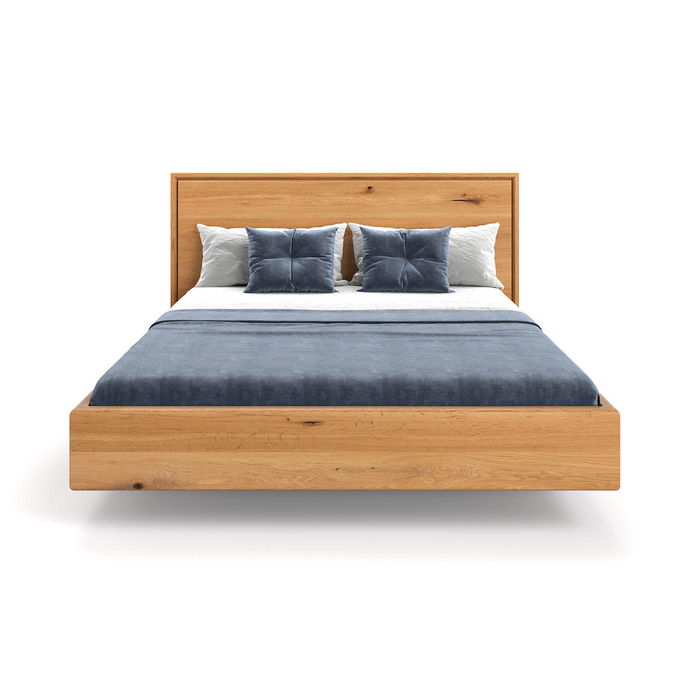 MASSIVHOLZBETT schwebend Valor aus Eiche 180x220 cm - Eichefarben/Naturfarben, Holz (180/220cm) - Danzz