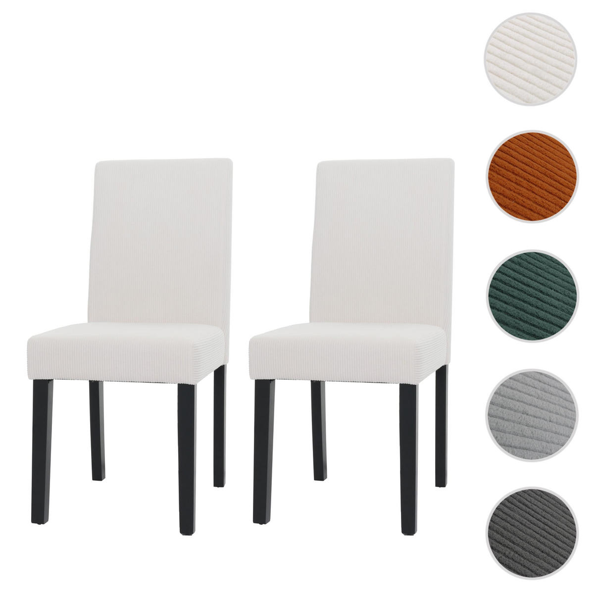 ESSZIMMERSTUHL 2er-Set klassisch und zeitlos 90x42x50cm Sitzhöhe 47cm Stoff/Textil Cord Holz dunkle Beine Grün - Grün, Textil (42/90/50cm) - CHEFGASTRO