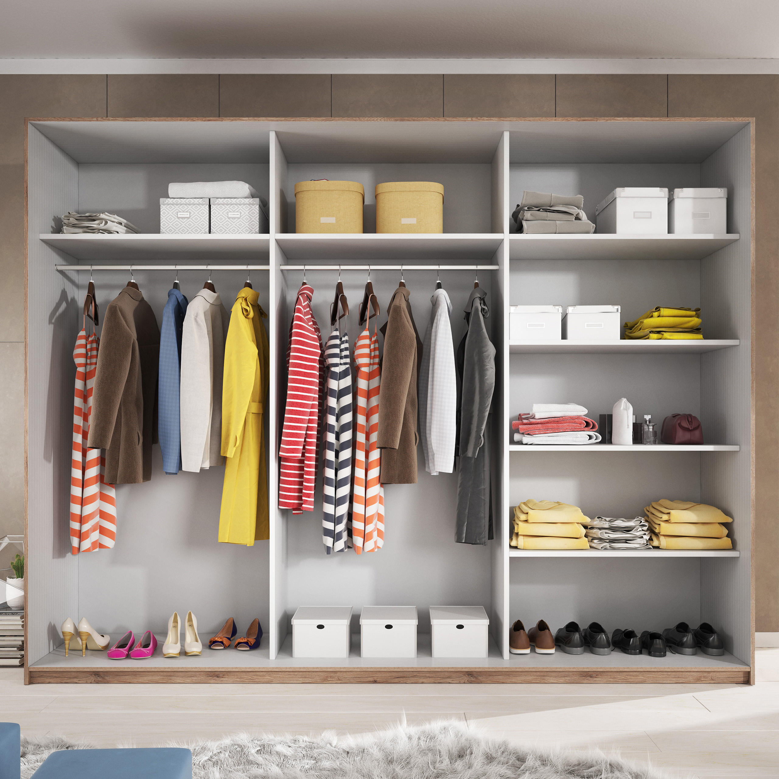 SCHWEBETÜRENSCHRANK COSMICO 270/210/61 cm 2-türig Braun - Braun, Holzwerkstoff (270/210/61cm) - MASSENO
