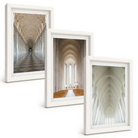 BILDER SET 3er Set - 20x30 cm Weißer Rahmen - Innenräume historischer Gebäude - Weiß, Kunststoff (20/30cm) - TULUP