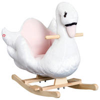 KINDER SCHAUKELTIER, Weiß, Plüsch+ Holz - Weiß, Holz (32/55/60cm) - HOMCOM