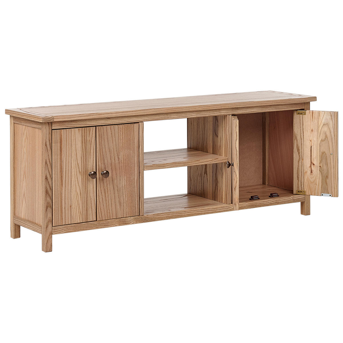 TV-MÖBEL Heller Holzfarbton Salton - Hellbraun, Holzwerkstoff (130/50/32cm) - Beliani