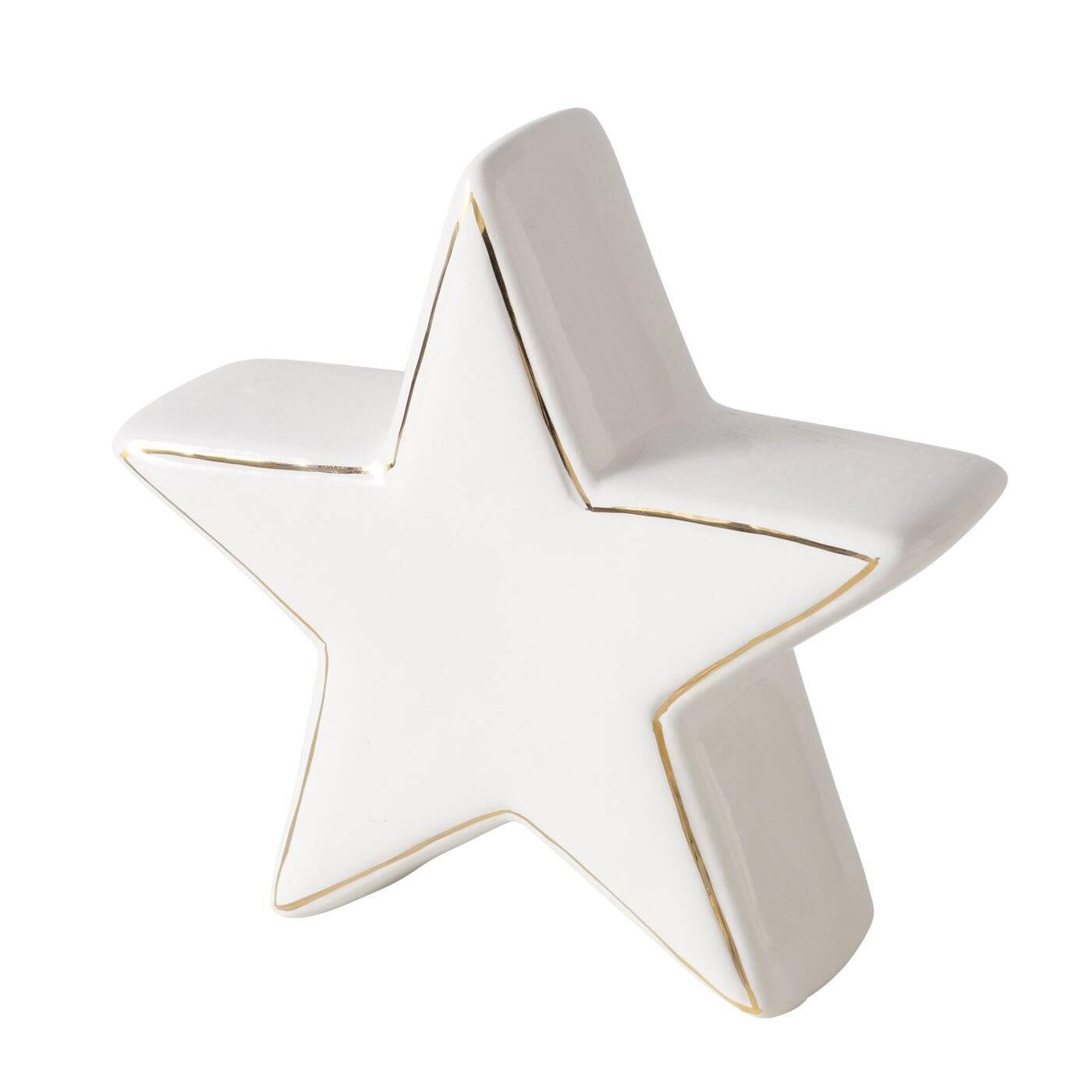 STERNFIGUR Naturstein Ville 13 cm - Weiß, Stein (4.5/13/14cm) - Boltze Home