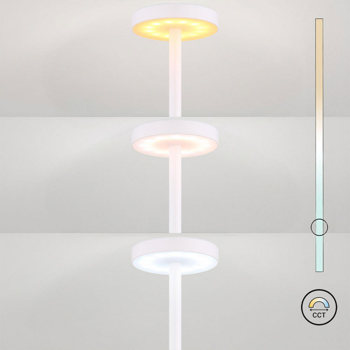 LED TISCHLAMPE POLINA Weiß - Weiß, Metall (8/8/34cm) - Globo Lighting