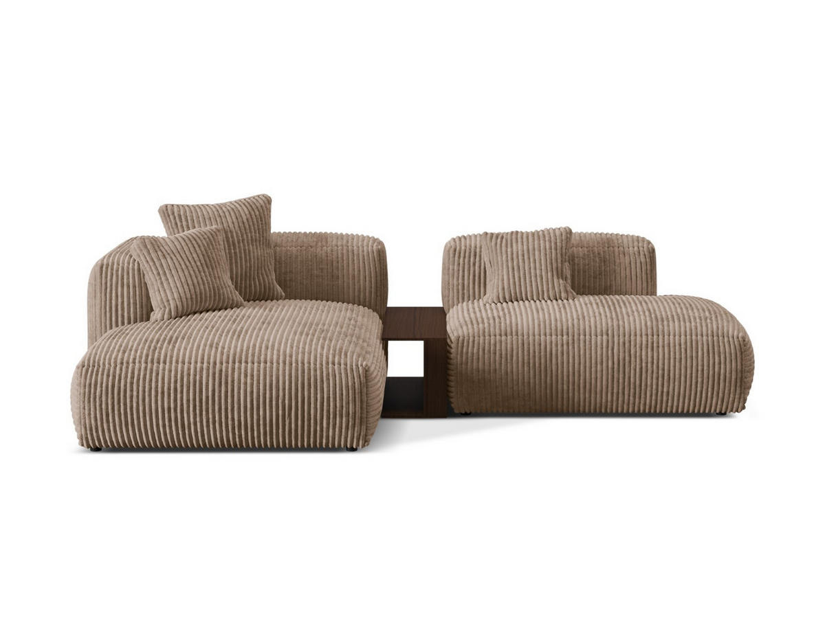 ECKSOFA modular links Martina aus Cord eichel 2 Sitzplätze - Rotbraun, Textil (176/285cm) - Micadoni